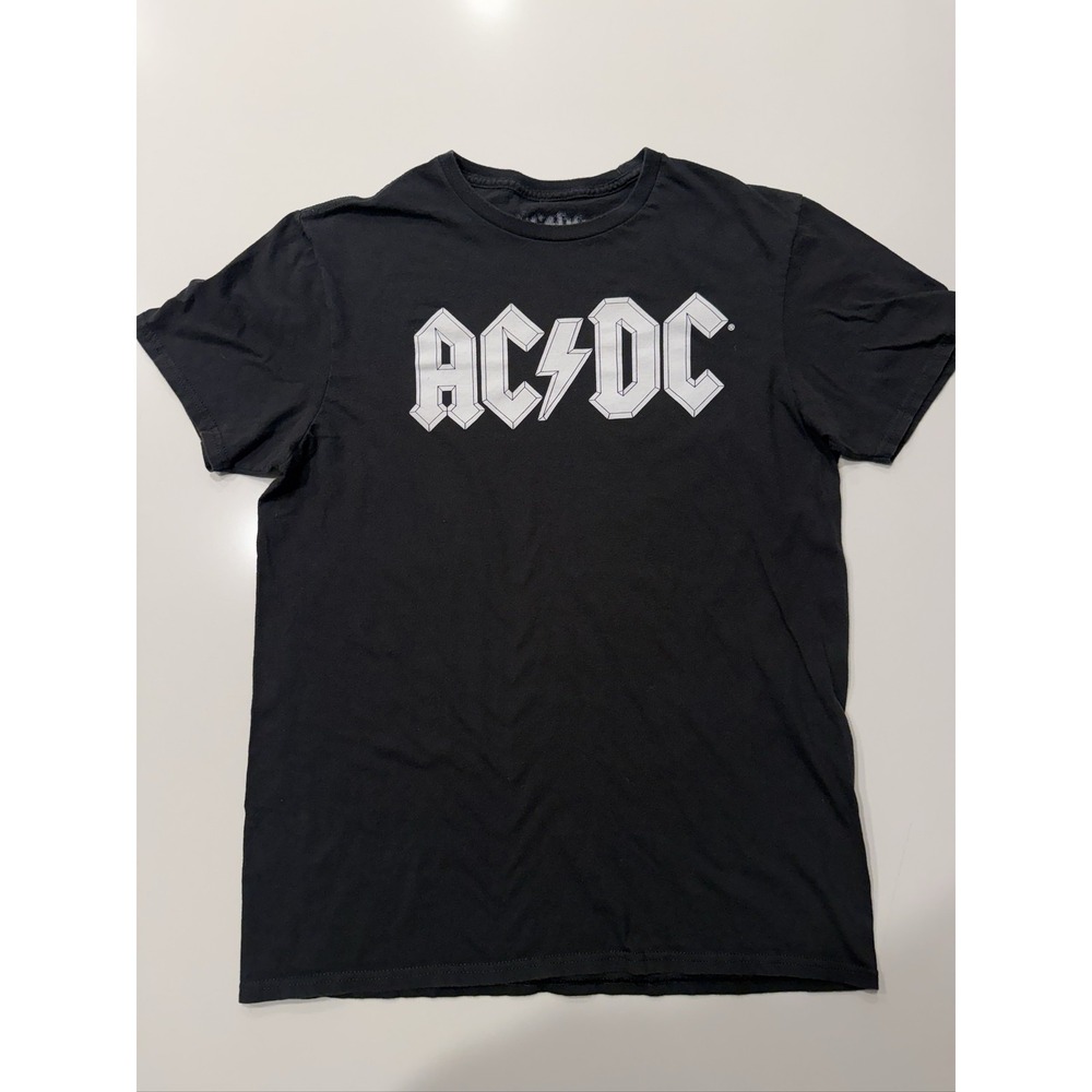 Hybrid Apparel AC/DC Band Logo T-Shirt Black M Cotton Graphic Print Tagless